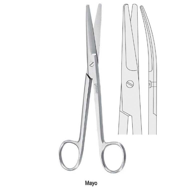 Scissors operating Mayo curved 230mm