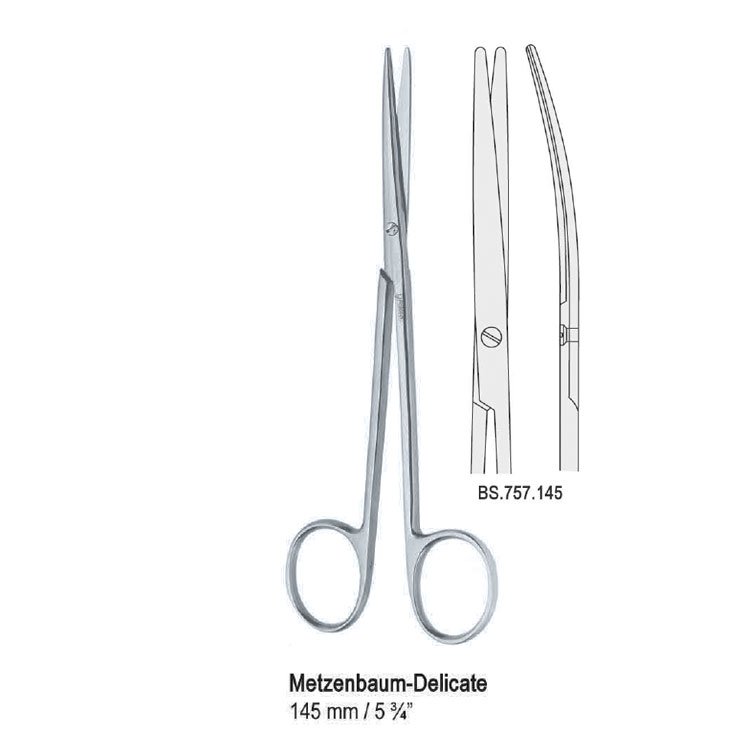 Scissors Metzenbaum-Delicate BL/BL curved 205mm