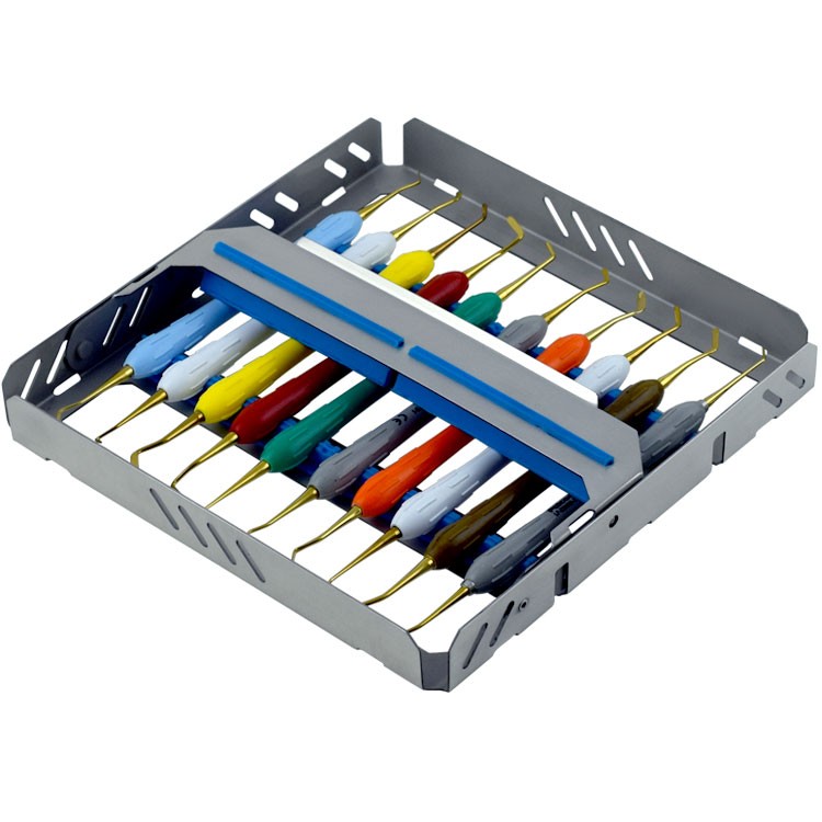 Moderna cassette tray for 10 instruments 185x180x25mm, blue