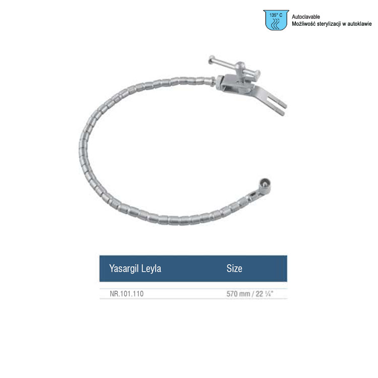 Retractor system brain Yasargil-Leyla, flexible arm titanium 570mm 