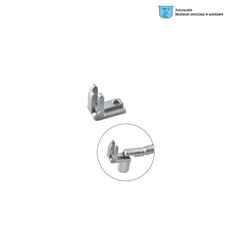 Retractor system brain Yasargil-Leyla, holding clamp for flat shaft