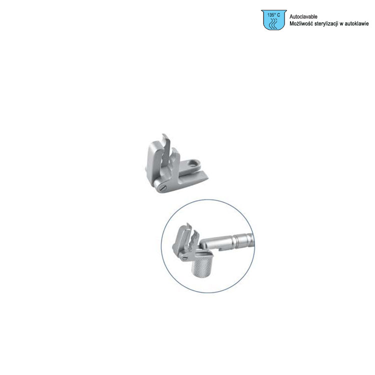 Retractor system brain Yasargil-Leyla, holding clamp for round shaft