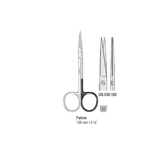 [DS.530.120] Scissors Falcon str. 120mm, one blade serrated 