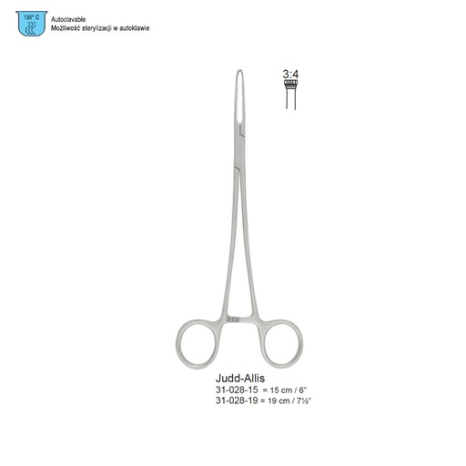 [BG.522.195] Forceps tissue Judd Allis 3x4th 195mm