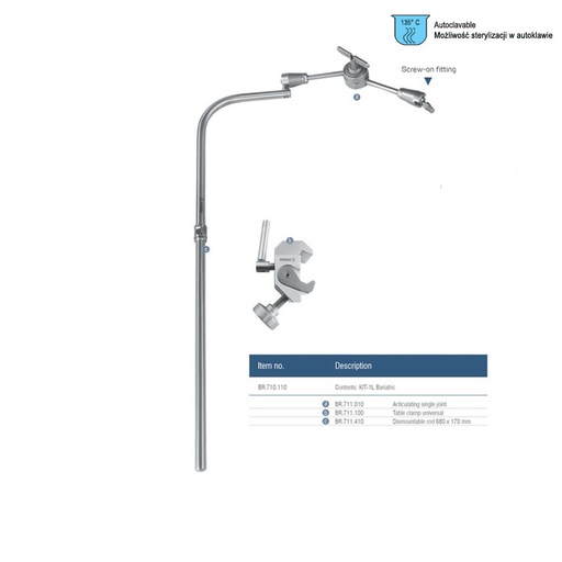 [BR.711.410] Falcon Iron-Arm system, dismountable rod 680x170mm
