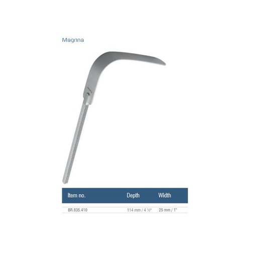 [BR.835.410] Falcon universal ring retractor, blade Magrina posterior 114x25mm