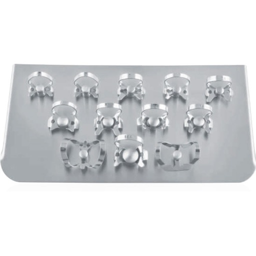 [DR.904.020] Rubber dam clamps kit of 12 with tray