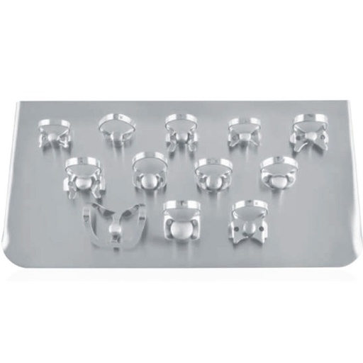 [DR.904.030] Rubber dam clamps kit of 12 with tray