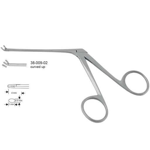 [FM.654.020] Forceps micro ear House oval cup upward 4.0x1.0x0.9mm