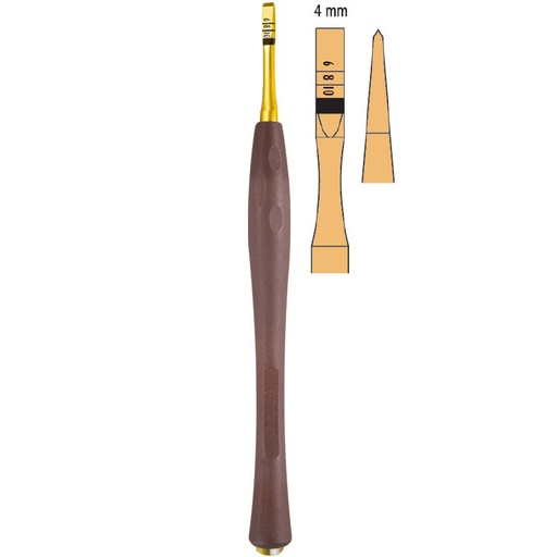 [DS.813.040] Century-Line Osteotome with marking straight 4mm (Yellow)