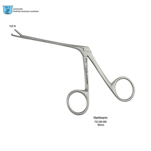 [FO.350.080] Forceps aural Duckbill serrated 80mm shaft