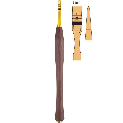 [DS.813.060] Century-Line Osteotome with marking straight 6mm (Orange)