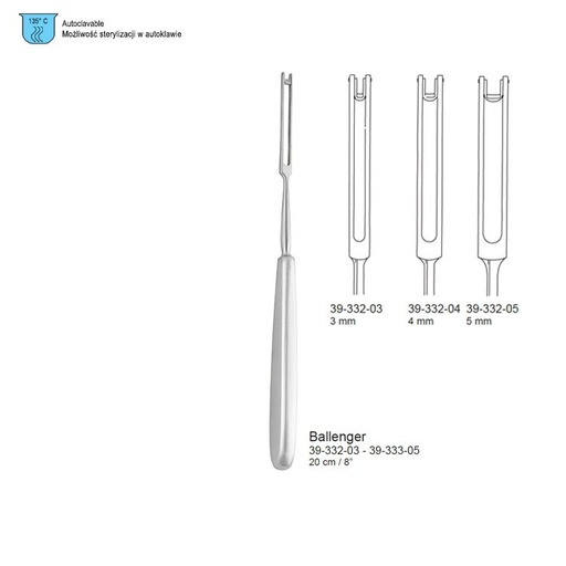 [FP.042.040] Knife Ballenger swivel balde straight 4x200mm / 8" 