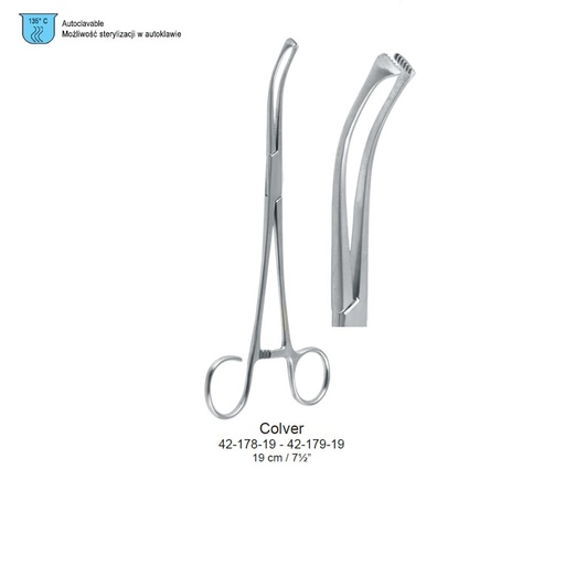 [FT.241.190] Forceps tonsil holding Colver curved 190mm