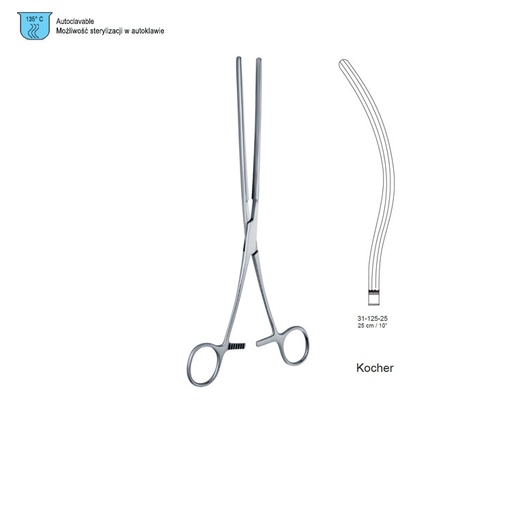 [GA.251.250] Clamp intestinal Kocher curved 250mm