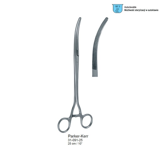 [GA.529.255] Clamp intestinal Parker-Kerr screw-joint  curved 255mm / 10"
