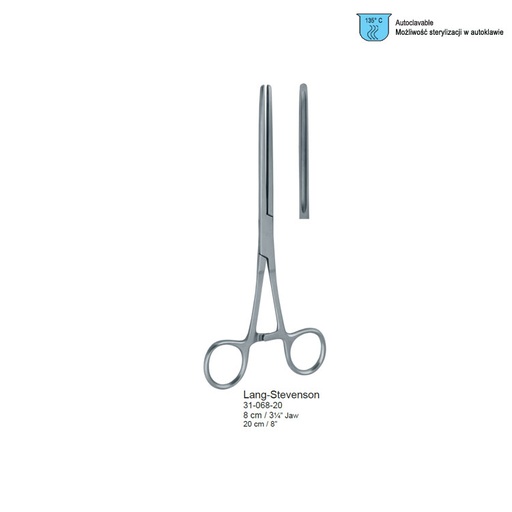 [GA.550.205] Clamp intestinal Lang Stevenson straight 205mm / 8 1/8"
