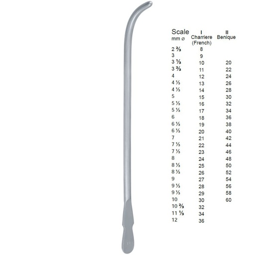 [GG.753.160] Bougie-Sound urethral Van-Buren curved 16FG, 270mm