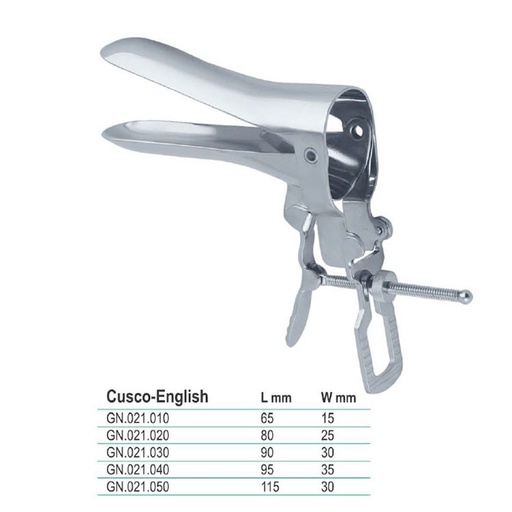 [GN.021.030] Specula vaginal Cusco-English centre screw 90x30mm, medium