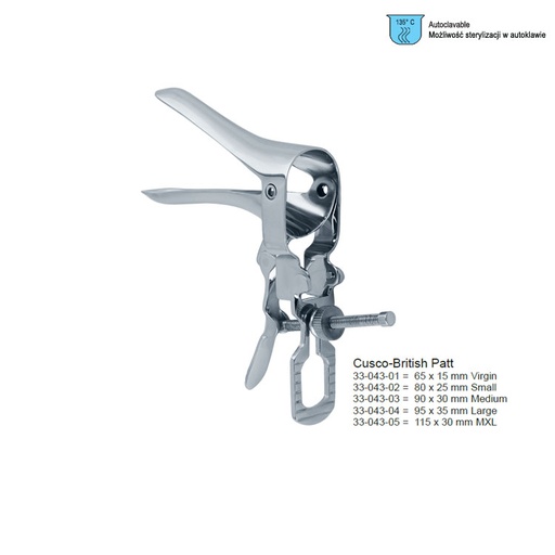 [GN.023.010] Speculum vaginal Cusco-British centre screw Virgin