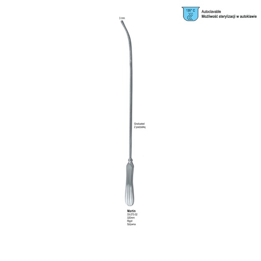 [GN.361.010] Sound uterine Martin graduated in cm rigid SS