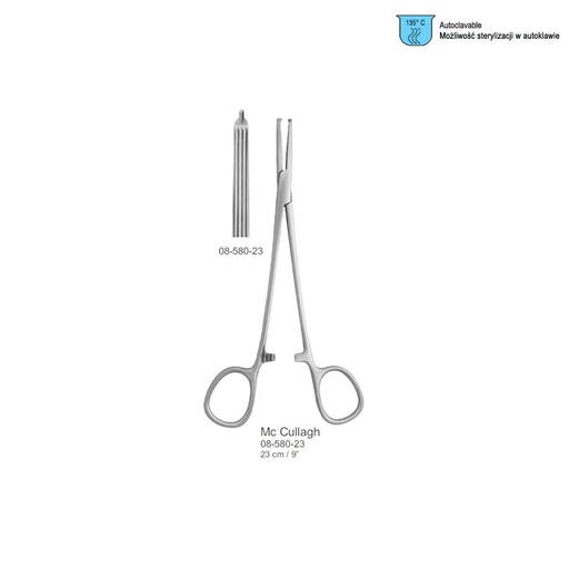 [GN.638.230] Forceps hysterectomy McCullagh 1x2th straight 230mm