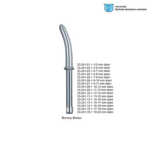 [GO.032.050] Dilator uterine SE Bonney-Barker Ø 3-4-5mm, 190mm