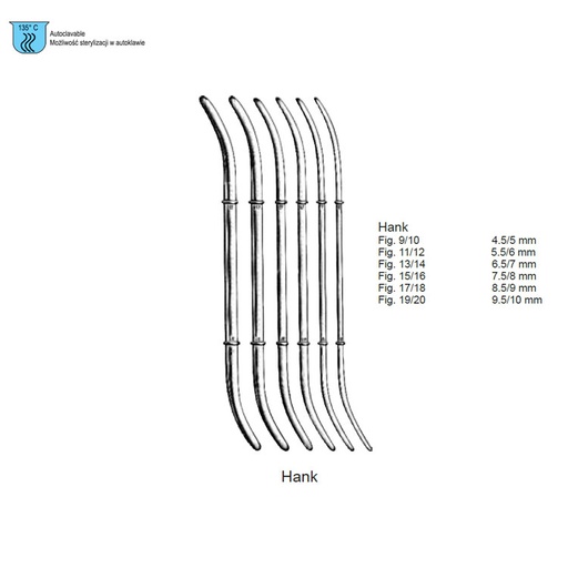 [GO.060.010] Dilator uterine DE Hank Fig. 9/10=4.5/5mm, 265mm