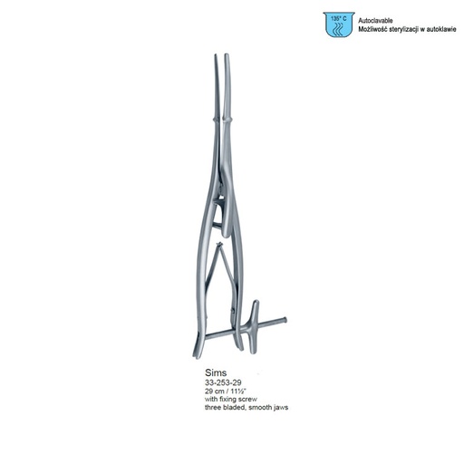 [GO.091.290] Forceps uterine dilating Sims trivalve 290mm