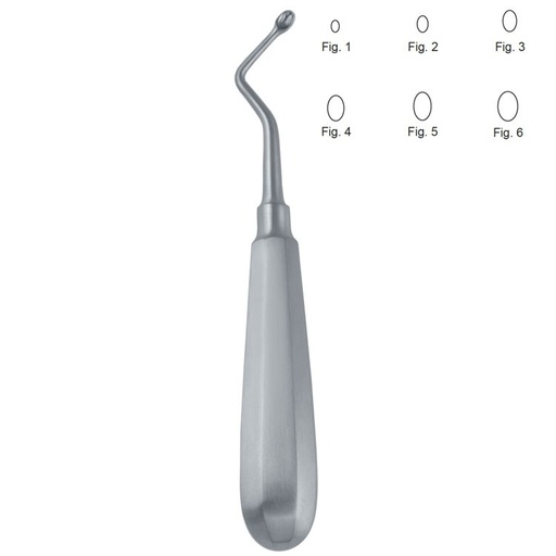 [OC.695.050] Curette bone SE Model USA oval left fig. 5, 155mm