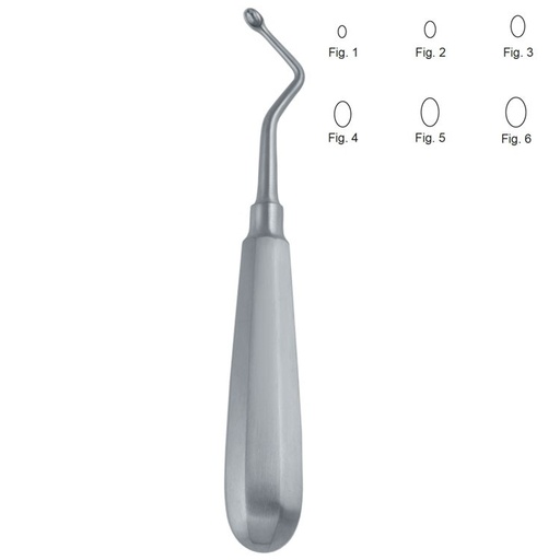 [OC.696.050] Curette bone SE Model USA oval right fig. 5, 155mm