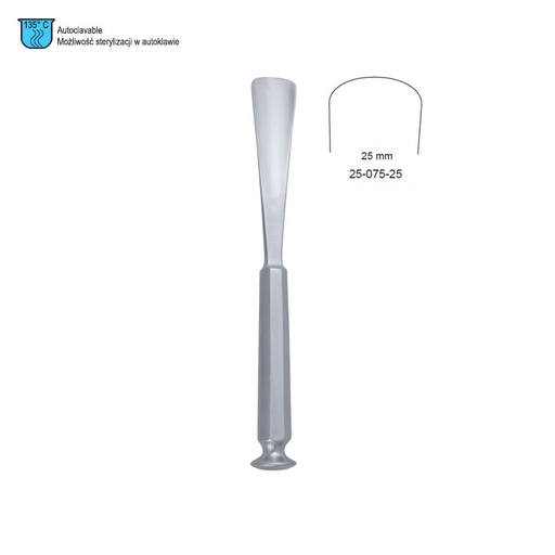 [OG.510.250] Gouge bone Stille straight 25x205mm