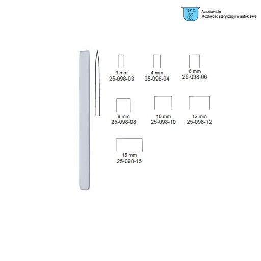 [OP.374.030] Osteotome Lambotte Mini straight 3x125mm