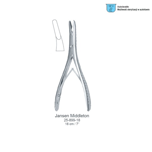 [OR.827.180] Rongeur bone Jansen-Middleton x-action curved 4x180mm