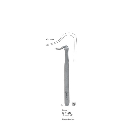 [OS.461.010] Retractor knee Blount 40x4x175mm
