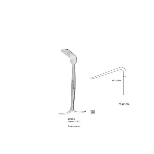 [OS.465.020] Retractor knee Smillie angled 41x19x140mm