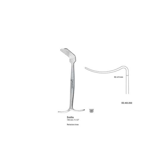 [OS.465.050] Retractor knee Smillie curved 52x13x140mm