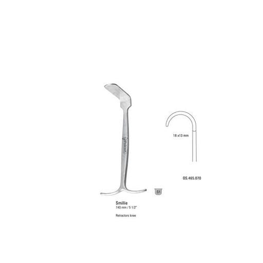 [OS.465.070] Retractor knee Smillie curved 18x13x140mm