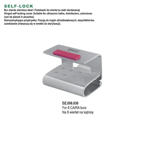 [DZ.056.030] SELF-LOCK Bur stand for 8 CA/RA burs, red