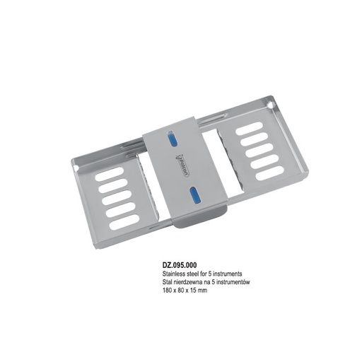 [DZ.095.000] PETITE Cassette tray stainless steel for 5 instruments