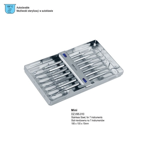 [DZ.095.010] PETITE Cassette tray stainless steel for 7 instruments