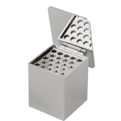[DZ.532.000] Cotton pellet dispenser stainless steel 40x40x50mm
