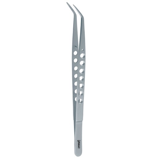 [DD.906.050] Tweezers College-Ergo with grooves serrated angled long fig. 5