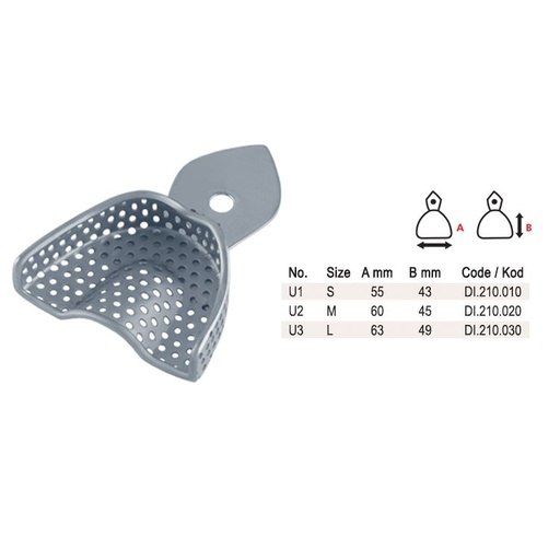 [DI.210.010] Impression tray children pattern perforated upper fig. 1, size S