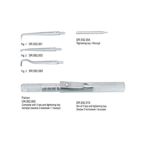 [DR.552.000] Falcon semi-automatic crown remover, complete set 