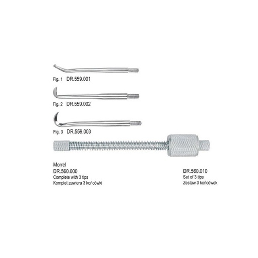 [DR.560.000] Manual crown remover Morrel with spring, complete set