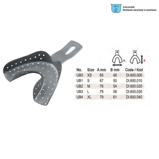 [DI.600.000] Impression tray regular Ehricke pattern perforated lower fig. UB 0