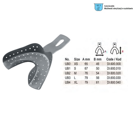 [DI.600.010] Impression tray regular Ehricke pattern perforated lower fig. UB 1
