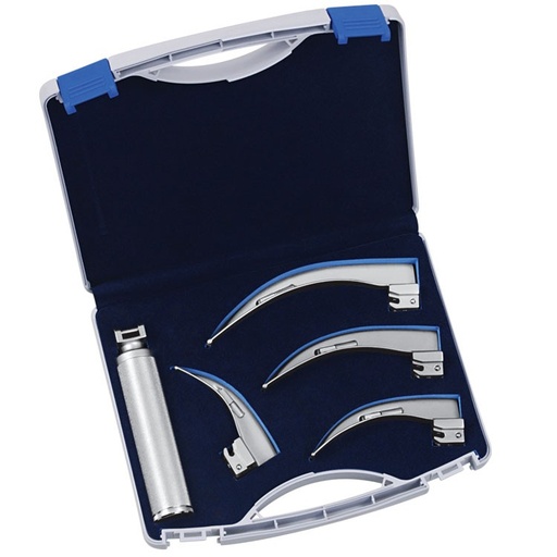 [BA.407.000] Laryngoscope standard light McIntosh set blades fig. 1 to 4 + Midi handle