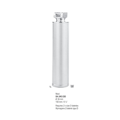 [BA.540.040] Laryngoscope standard light battery handle Stubby